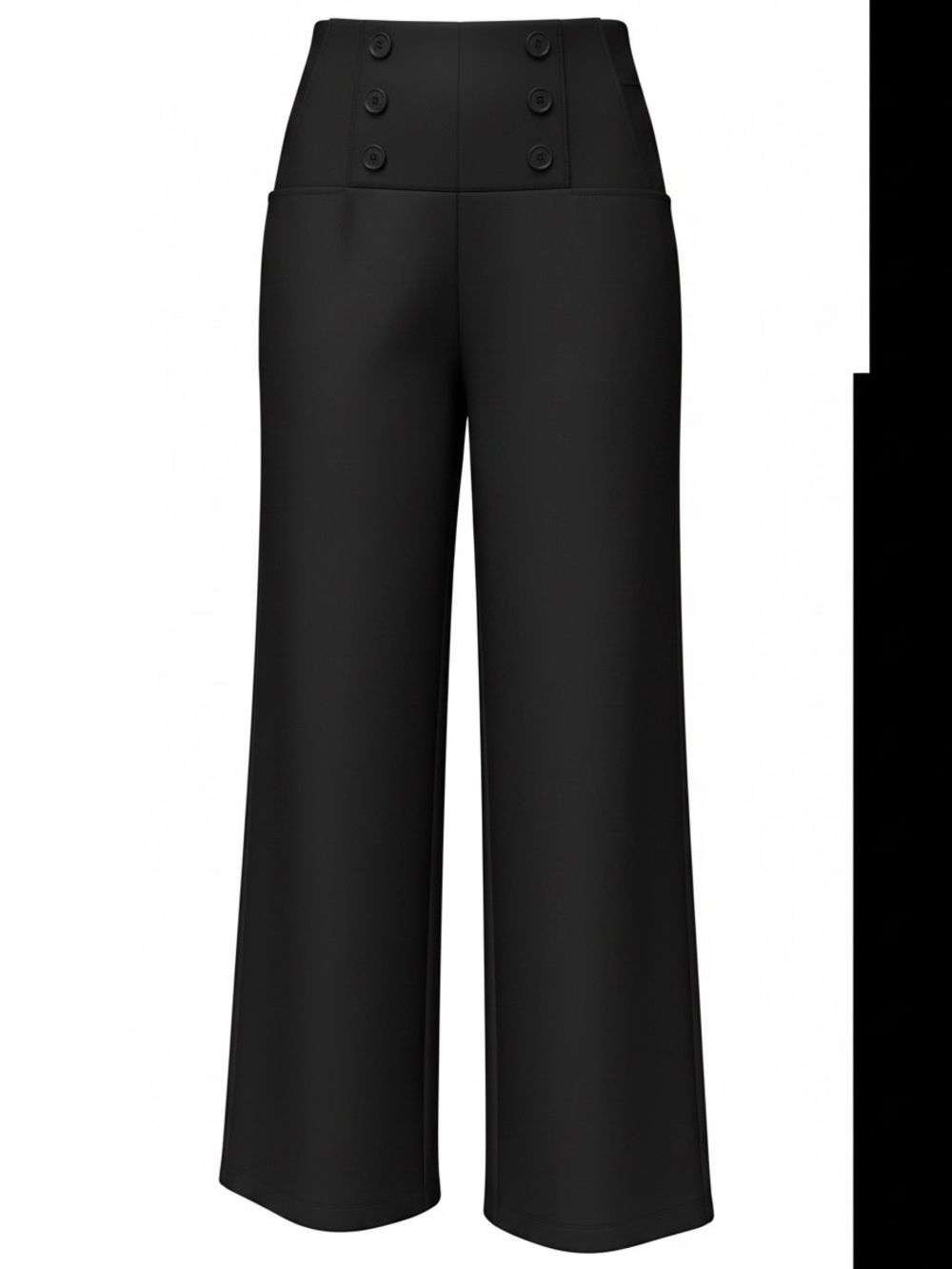Max Studio London Black Sailor Trousers Pants Size L NWT $128